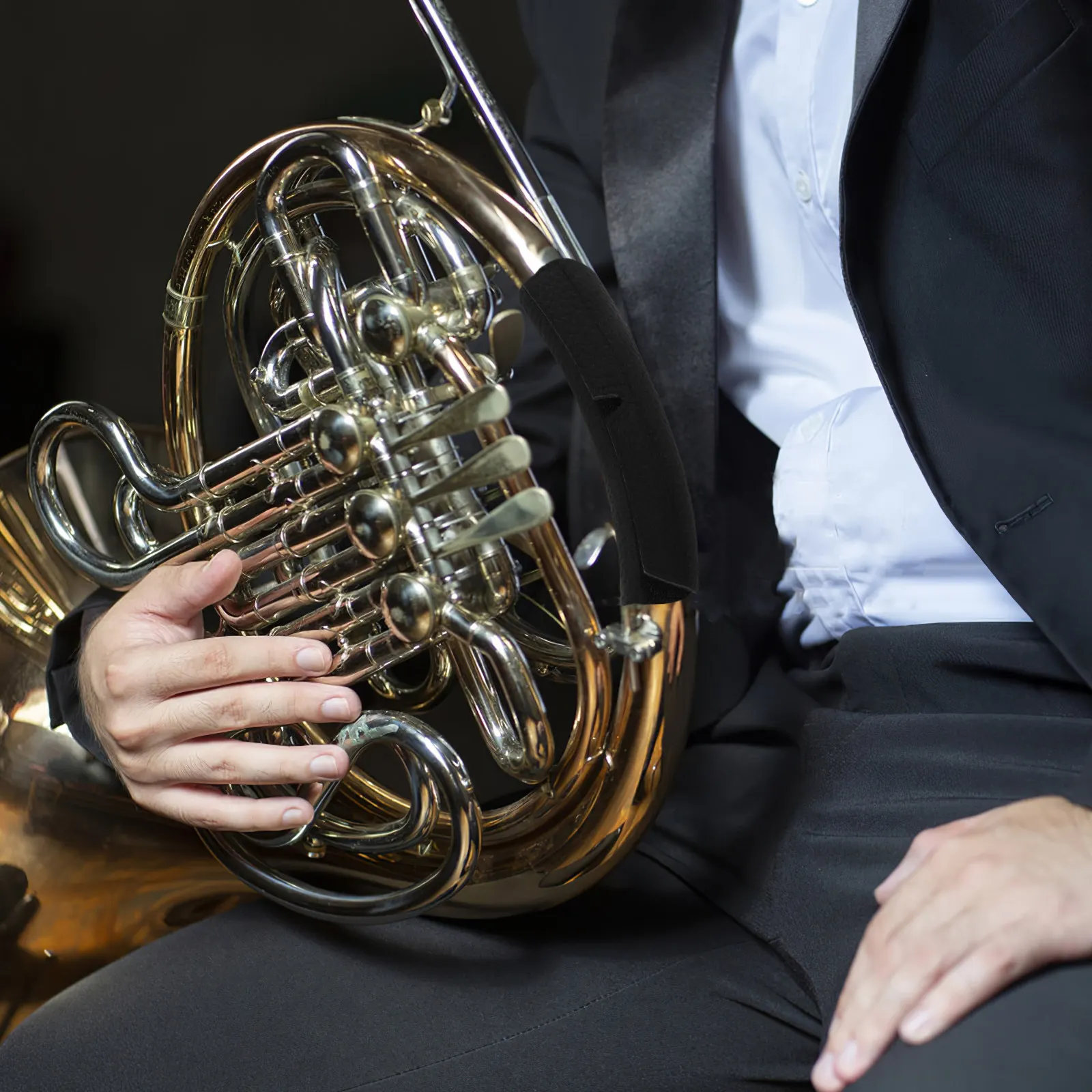 French Horn Hand Grip Protector Black Fake Non-Slip PU Cover Hand Guard Pad Horn Accessory for Practice Performance