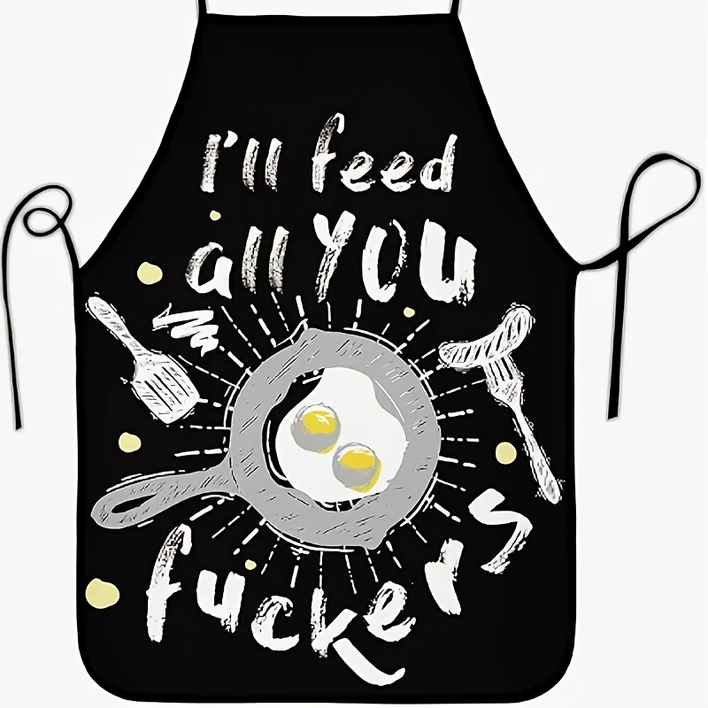 An apron with fried eggs is suitable for handicrafts, baking and kitchen cleaning, and is a perfect holiday gift.