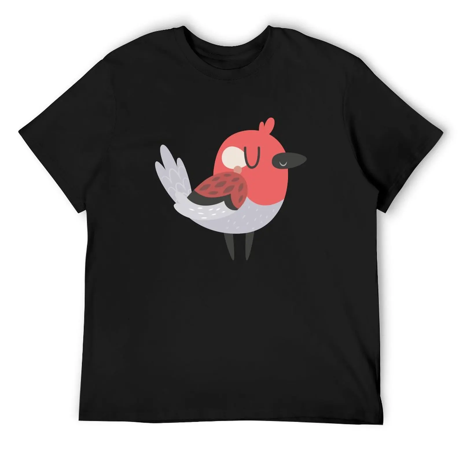 

Happy Little Red Bird T-Shirt kawaii clothes customs Funny t-shirts Men's t-shirts