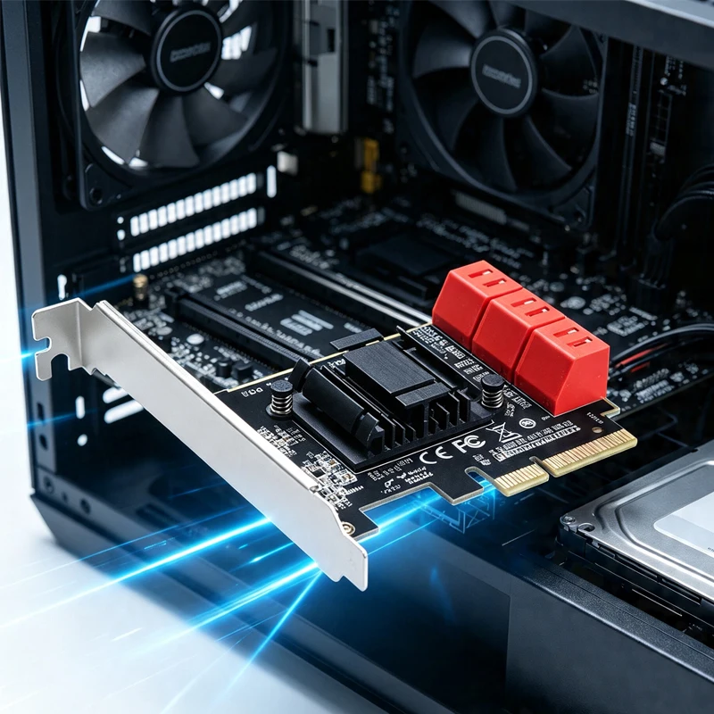 6Gbps Expansion Adapter PCIe expansion Card PCI express SATA Adapter SATA3.0 Converter PCI-E Riser Card Extender PCIe Converter