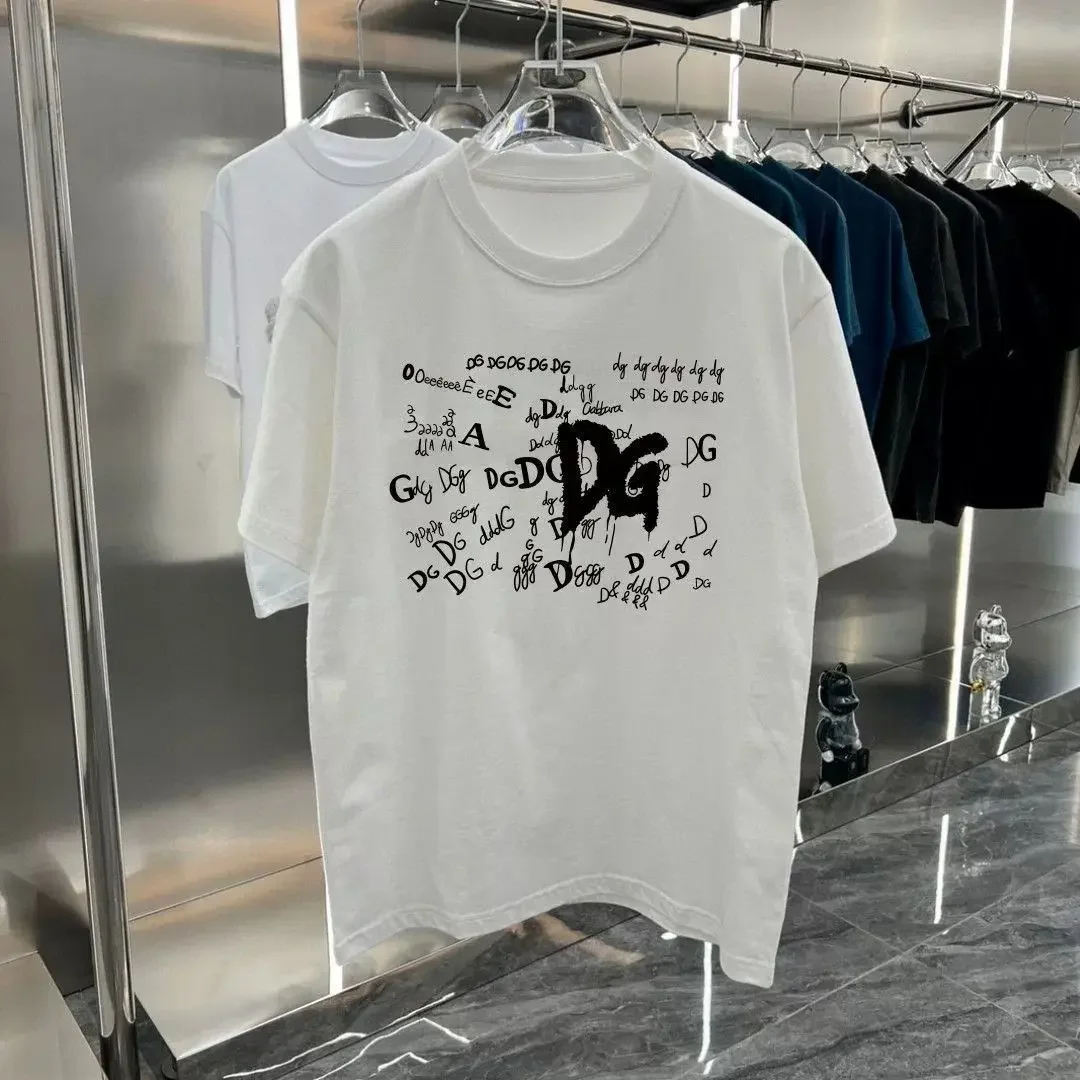 

European Station Youth 2 Summer New Products Men's Cotton Alphabet Printing Trendy Brand Cotton Crew Neck Short Sleeve T-Shirt