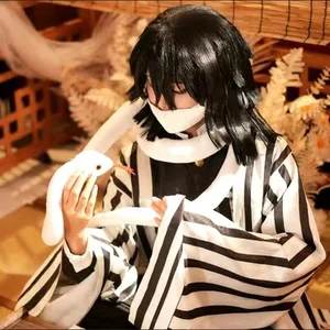Demon Slayer Iguro Obanai Cosplay -Kostüm für Erwachsene, Anime, Kimetsu auf Yaiba, Tanjirou, Halloween -Kostüme, Kleidung, Set Perücke 8 Hauptperückenverkäufe Obanai - №7