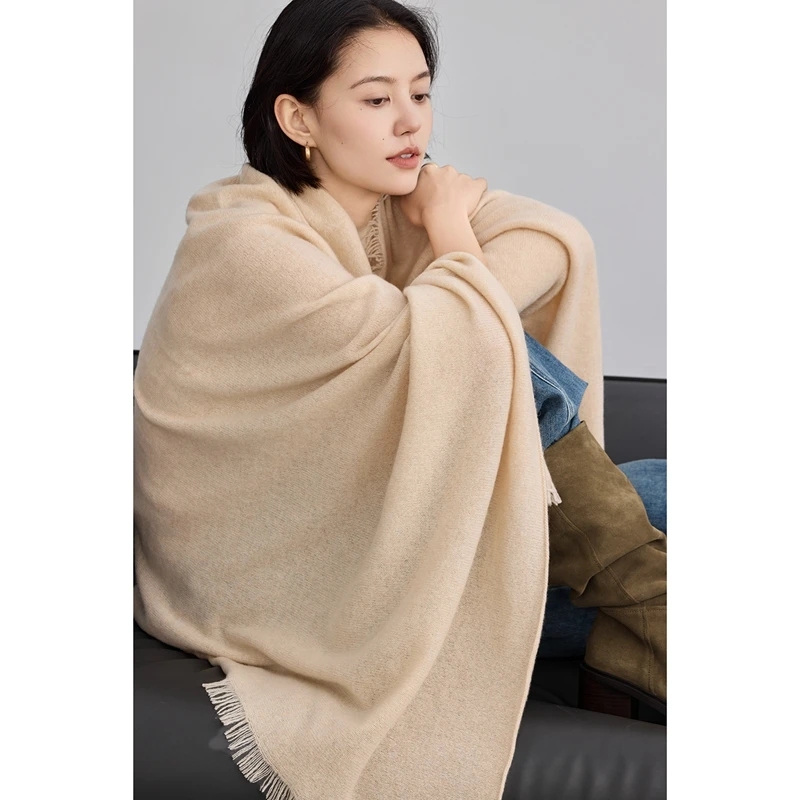 

Autumn winter Hight Quality women's 100% Cashmere Shawl Blanket Soft Comfort Warm luxury Cashmere Knitted Scarf