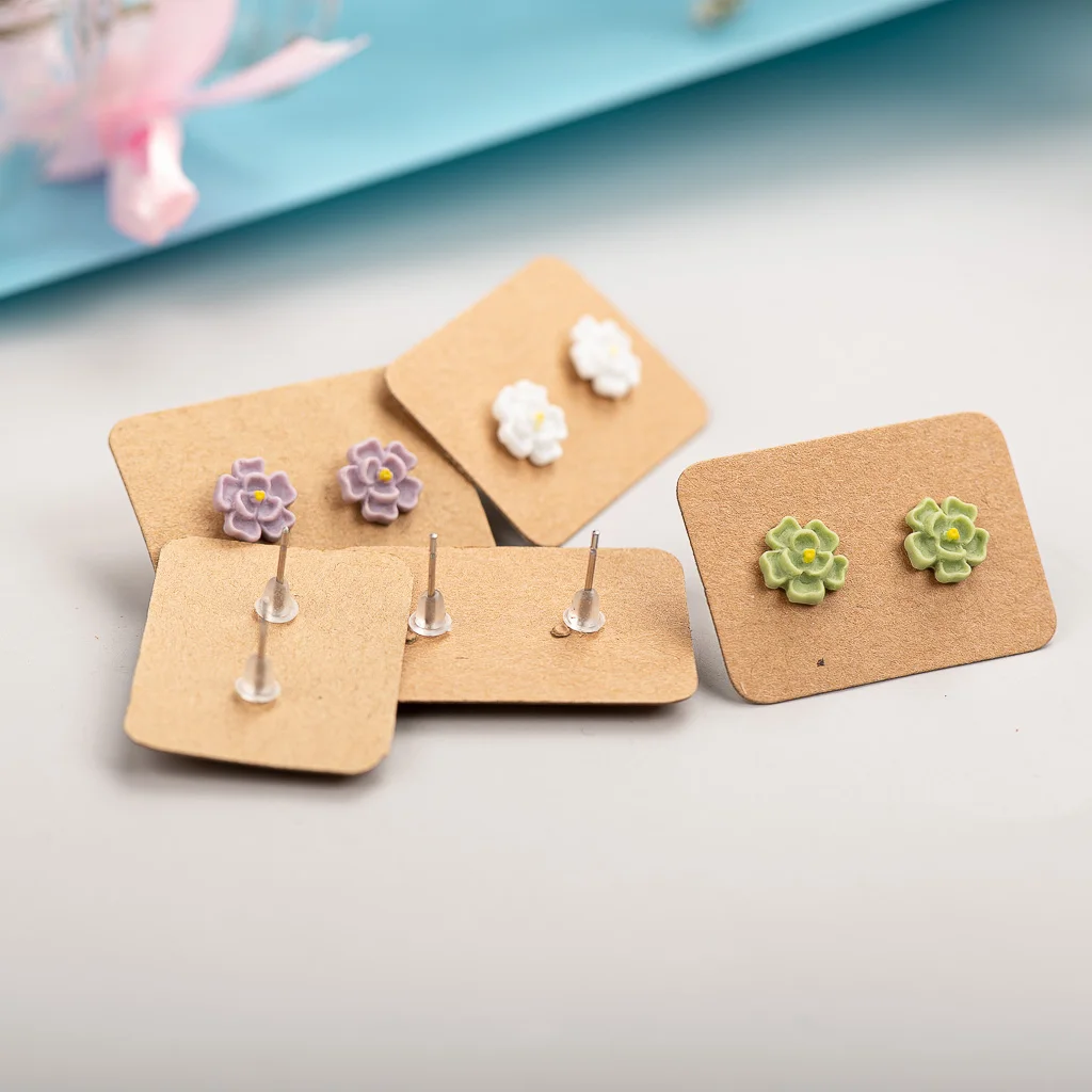 Multi-colored Florets Ceramic Flower Earrings Exquisite Porcelain Accessories Wholesale #LY209