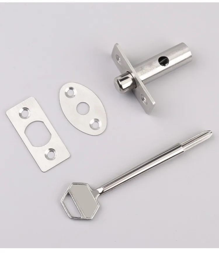 1 Set Eisenrohr-Brunnenschloss-Hardware, Rohr-Brunnenschloss für feuerfeste Türen, Notausgangsschloss, Edelstahl, verdeckte Tür – Detail 15