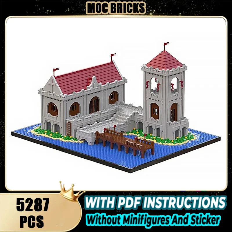 

Строительные блоки Moc, средневековый пирс и часовая башня, технология, модульные кирпичи, модель, подарки, рождественские игрушки, наборы «сделай сам», сборка!