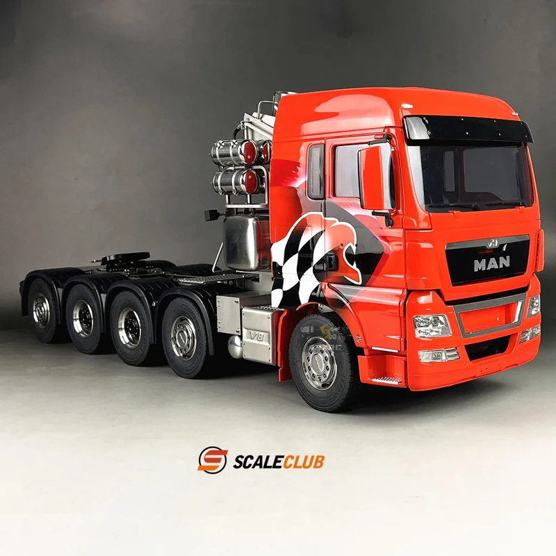 Scaleclub Model 1/14 For Tamiya MAN 10X10 Heavy Towing Tractor Truck For Oka SLT Rear Steering RC Trailer Tipper Car Diy Parts