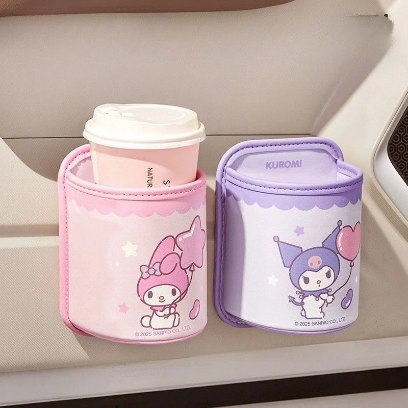 Sanrio New Hello Kitty Kuromi My Melody Kawaii Anime Cartoon Storage Rack Car Ornaments Storage Bag Sense of Luxury Decoration view 3