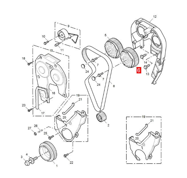 Original New intake camshaft gear timing gear intake phaser exhaust phaser for SAIC MG6 MG 550 750 Roewe