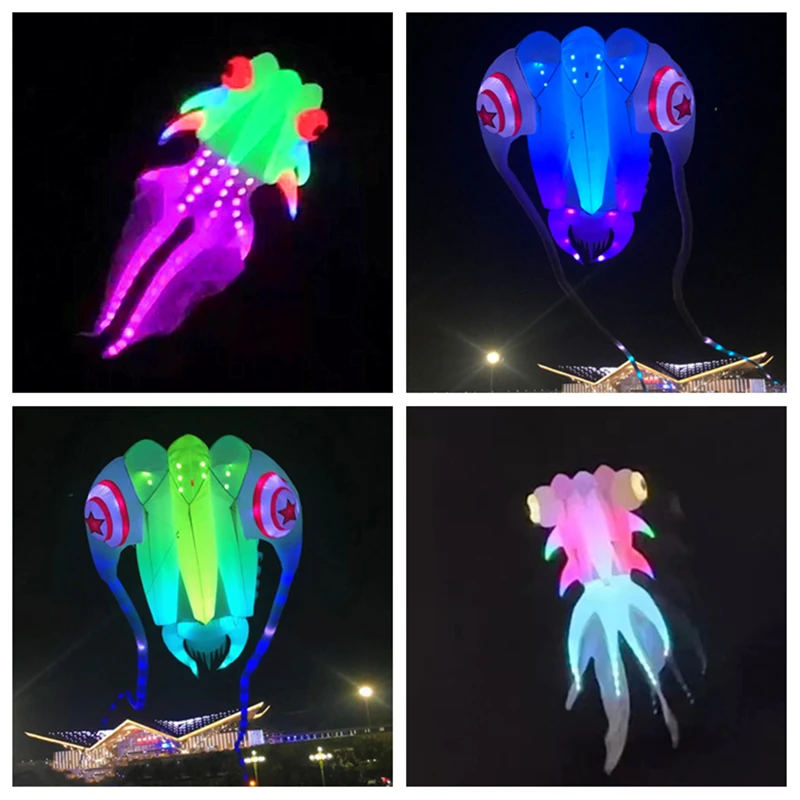 free shipping led fish kite flying trilobites factory kite for adults kite string line wind socks and flags fun factory Kites