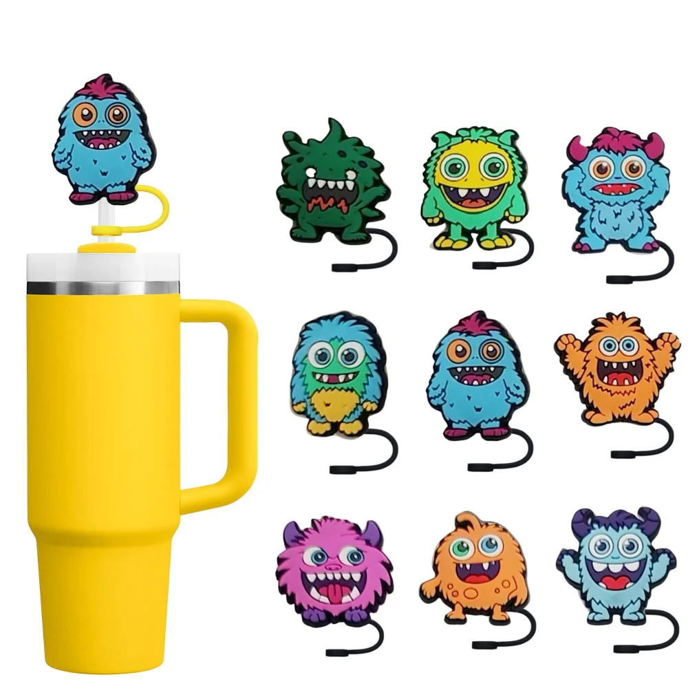 

Cartoon Big Eyes Series Straw Cover Cap 10MM Eco-friendly 40/30Oz Tumbler Flip Proof Drinking Cup Accessories Party For Kids