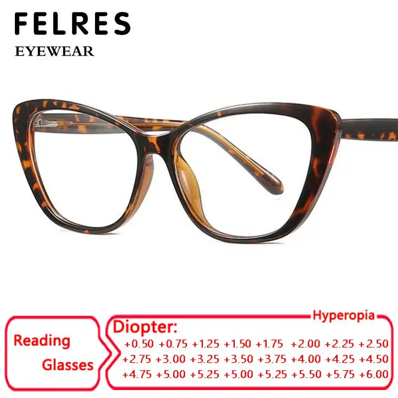 

Retro Cat Eye Blue Filter Reading Glasses Anti Glare Eyeglasses Magnifying Eyewear 0~+6.0 Diopter Elders Phone Computer Glasses