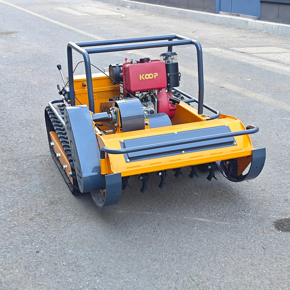 Customized 800mm/1000mm/1200mm CE EPA Diesel Engine All Terrain Rubber Remote Control Robot Flail Lawn Mower
