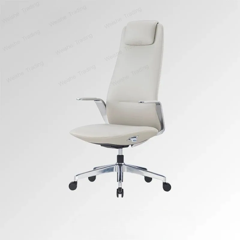 

Light luxury leather boss chair large class office sedentary comfortable back chair