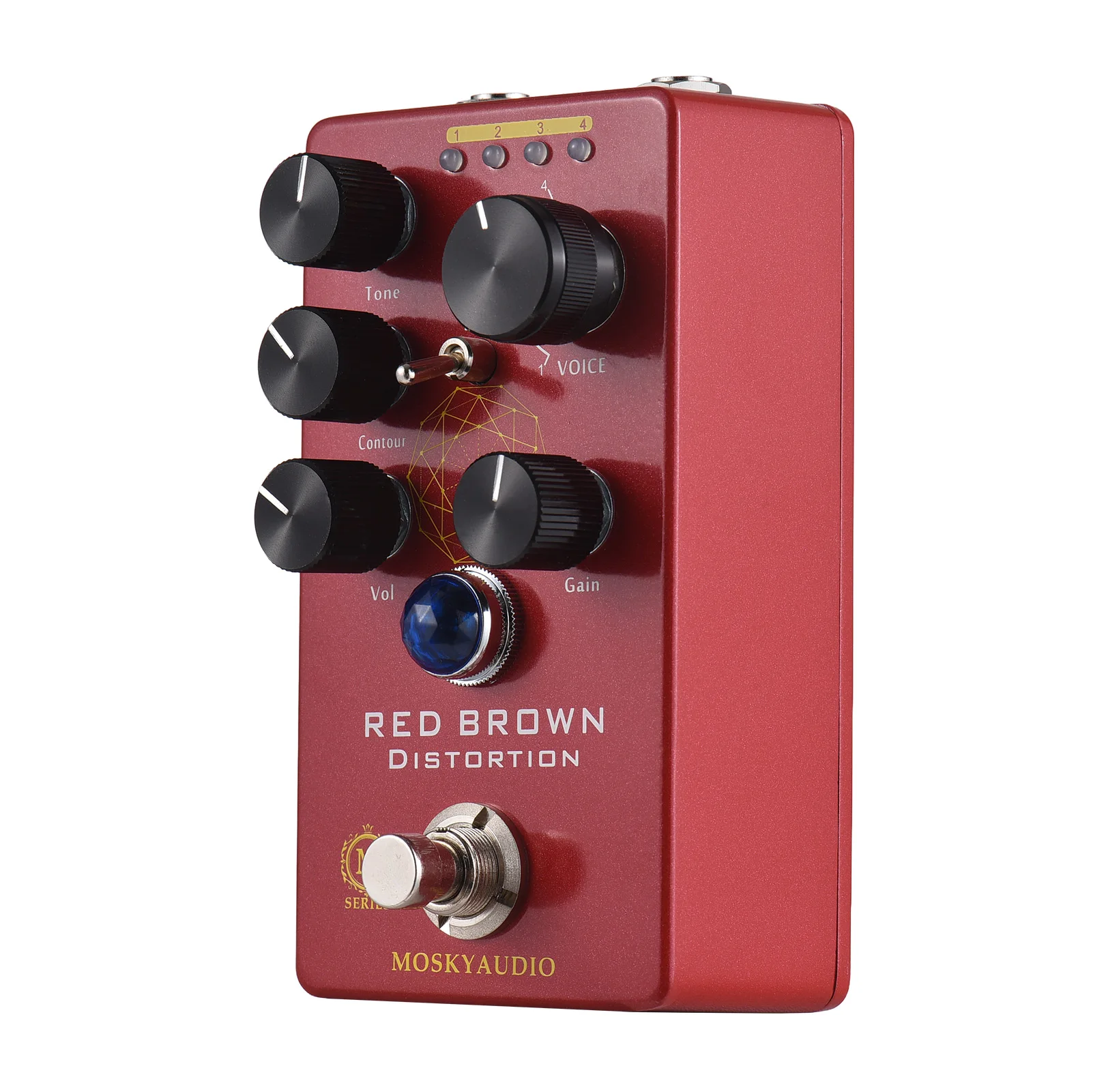 

MOSKYAUDIO Guitar Distortion Effects Pedal RED BROWN Distortion Guitar Bass Effect Pedal Distortion and 4 Models With True Bypas