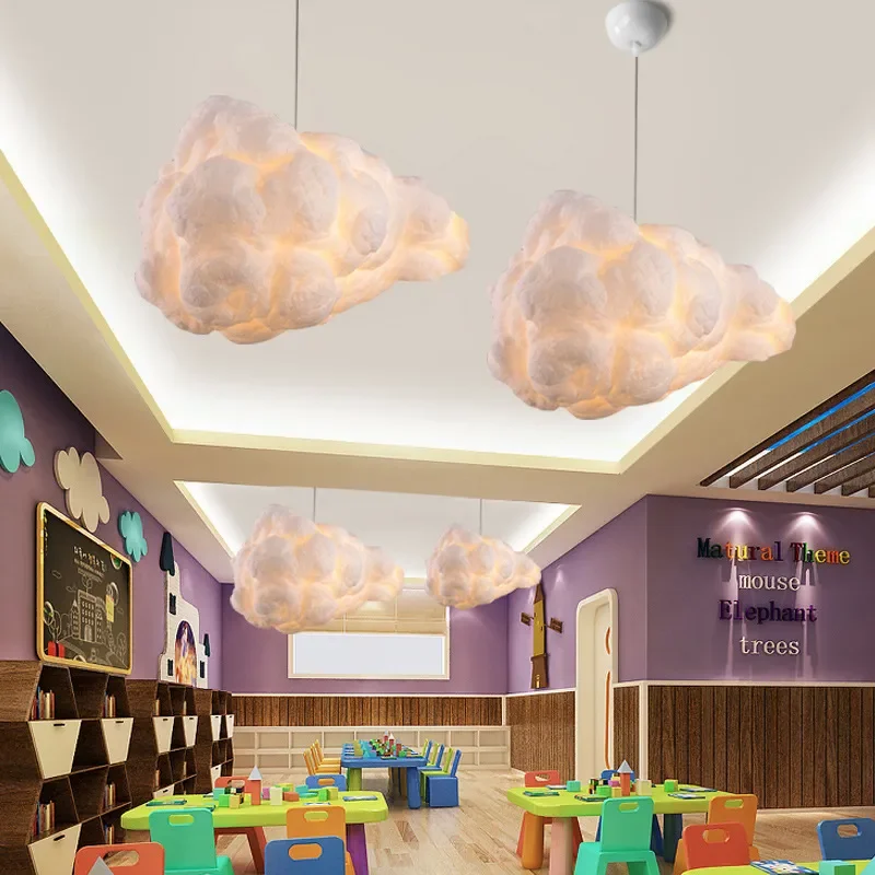 Imagem -02 - Modern Cloud Chandelier For Restaurant White Floating Pendant Light Sala de Jantar Pendurada Lâmpada Cozinha Ilha Decor