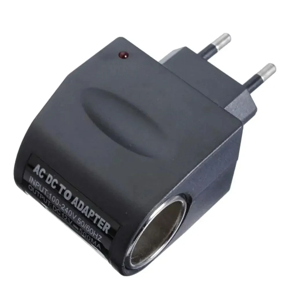 AC Adapter With Car Socket Auto Charger EU Plug 220V AC To 12V DC Use For Car Electronic Devices Use At Home