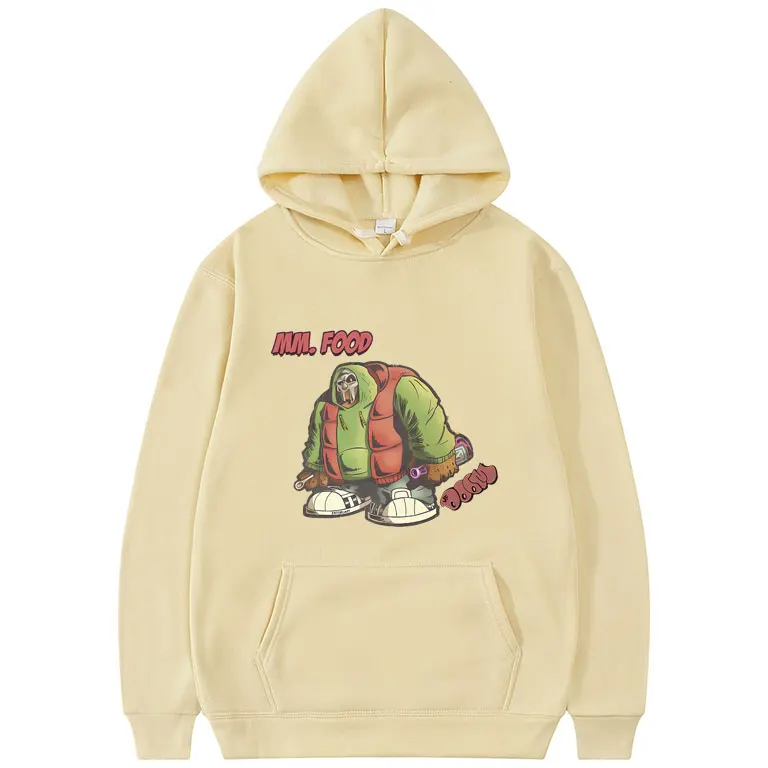 Rapper Mf Doom Mm Hoodie cetakan makanan dan teman Pria Wanita Sweatshirt Rap kartun lucu pria Hoodie ukuran besar kasual Hip Hop