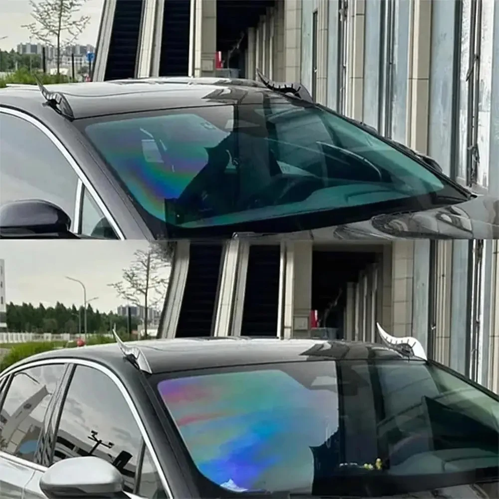 Car dragon horn decorationcool roof wing curved spoiler fin exterior modification  creative car accessories