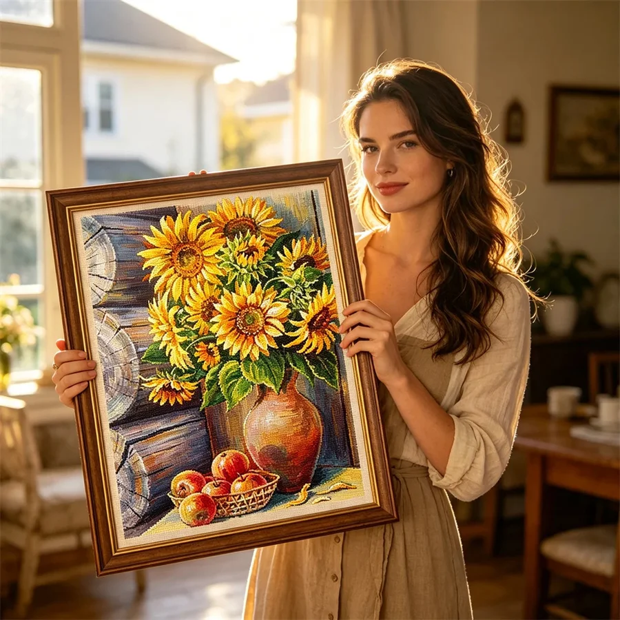 Sunflower New Style diy Art crafts for adults stamped cross stitch kit knitting and needlecraft embroidery sewing joy sunday