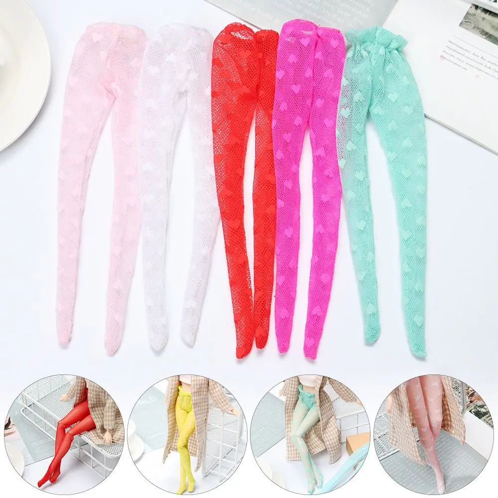 Dress Up Game Bottom Sock Elestic Legging Doll Silk Stockings Love Heart Pattern Toy Pant Hose Dolls Accessories
