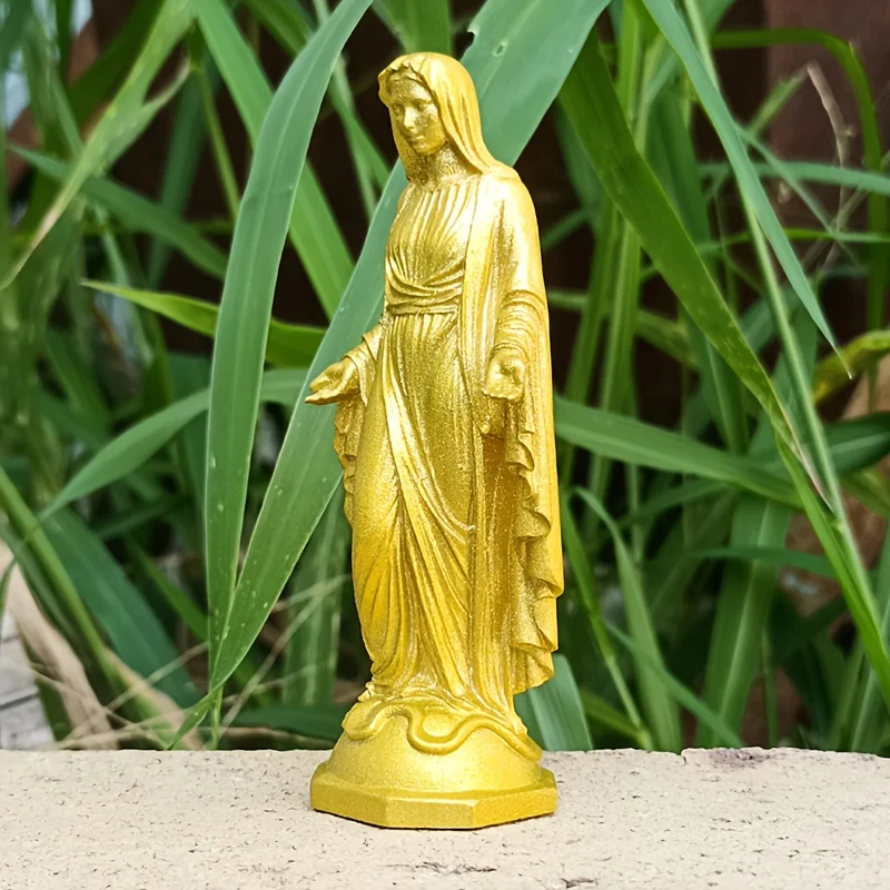 3.8 Inch Resin Virgin Mary Sculpture Ornament Suitable for Birthday Gifts, Fireplace, Living Room, Creative Desktop Decoration, Holiday Decoration, Home Decoration, New Year Gifts, Christmas Gifts