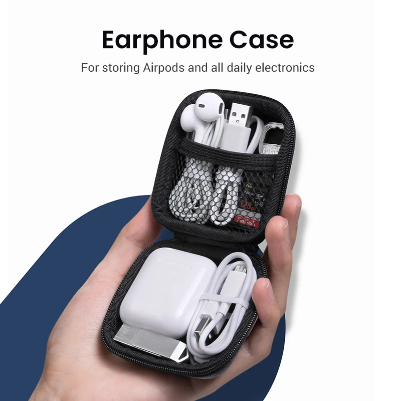 UGREEN Earphone Case Hard Headphone Bag For Airpods Earpods Sennheiser Ear Pads Wireless Bluetooth Earphone Accessories