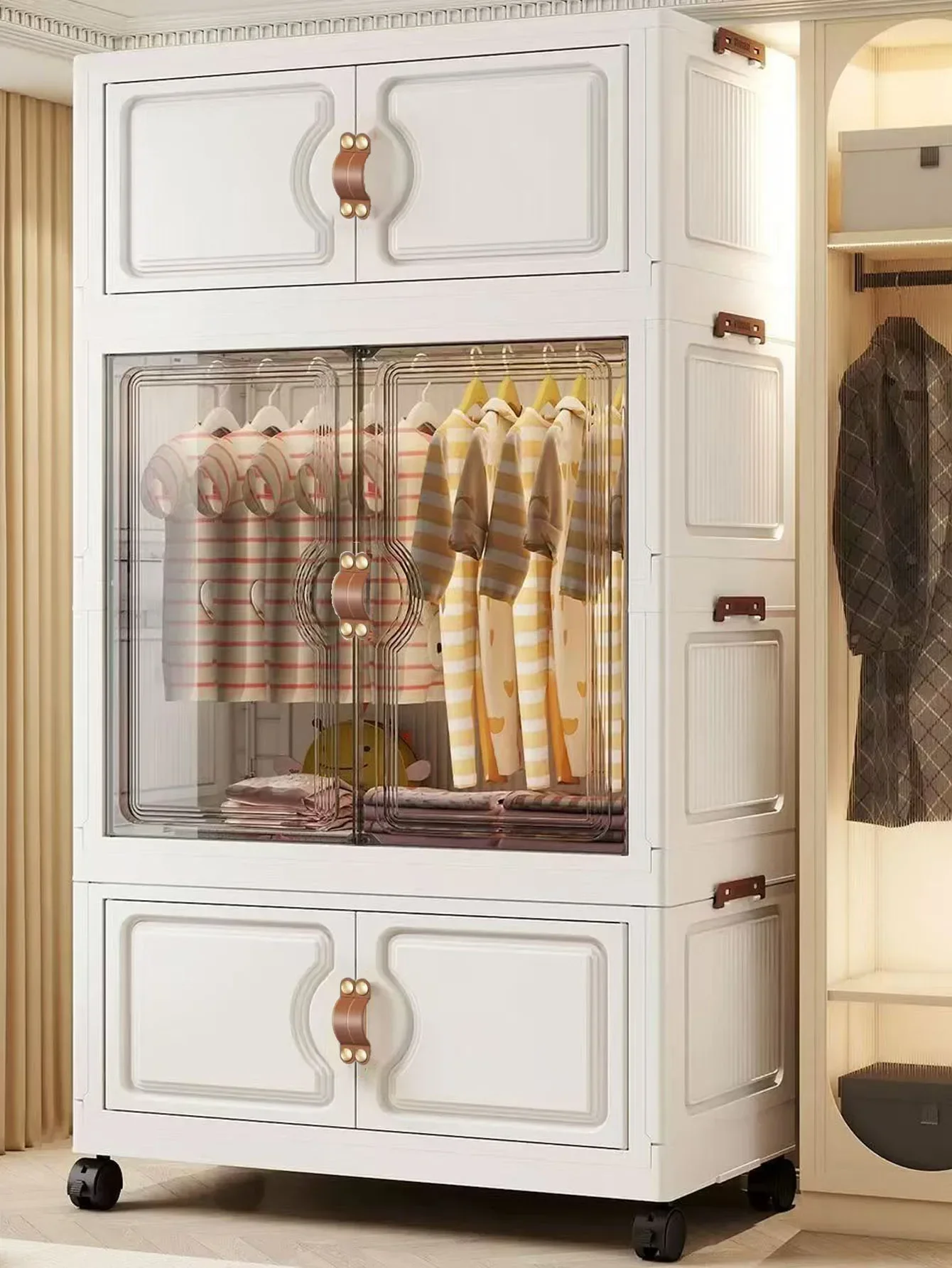 Multi-specification Large Capacity Dustproof Wardrobe Sundry Folding Storage Cabinet Closet Organizer Locker