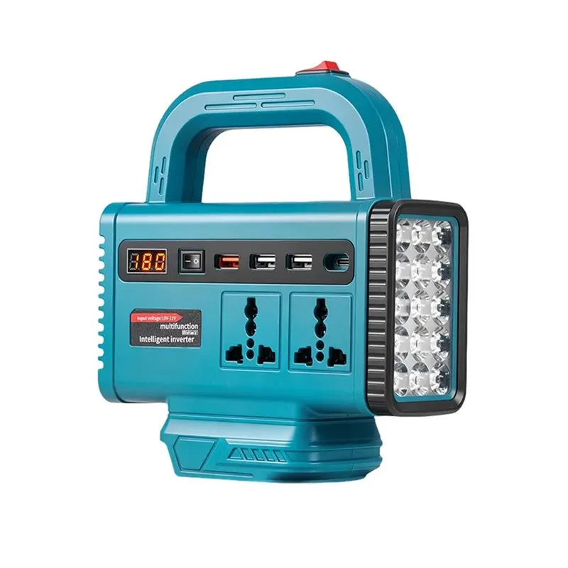 B08B-Portable Power Inverter 220V For Batteries, Outdoor Camping Emergency Power (No Battery)