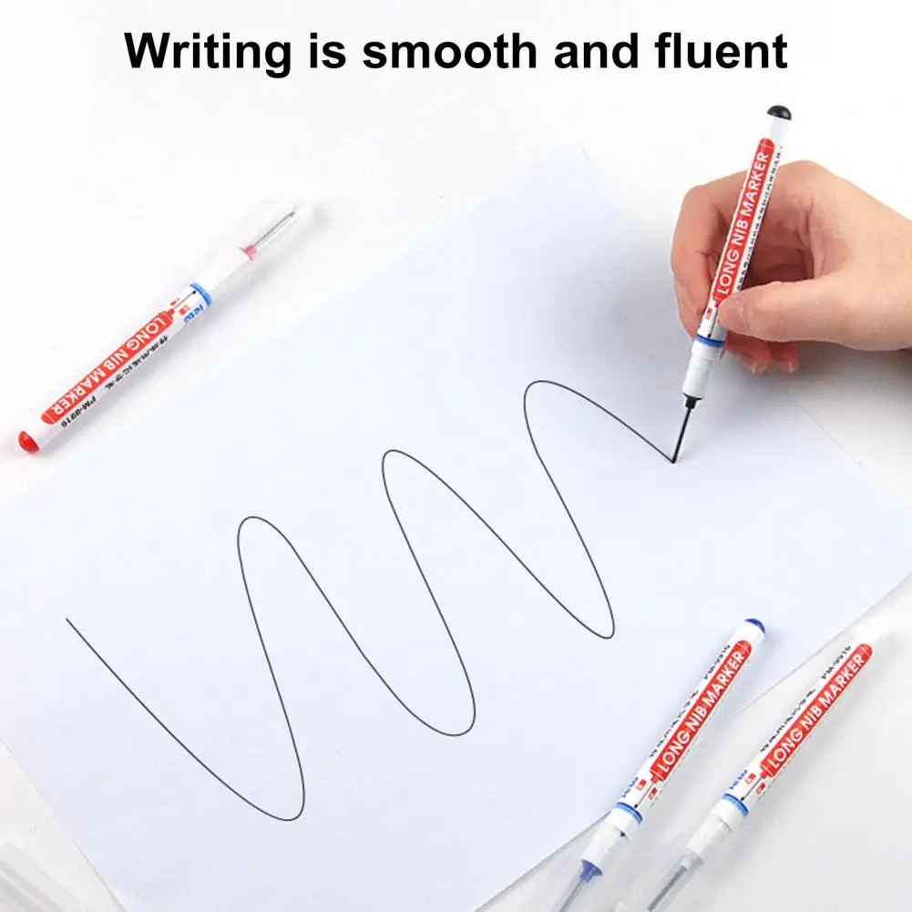 Pluma de carpintero de cabeza larga, marcador de azulejos de cerámica, resistente al agua, multiusos, decoración, agujero profundo, herramienta de carpintería, 2 piezas