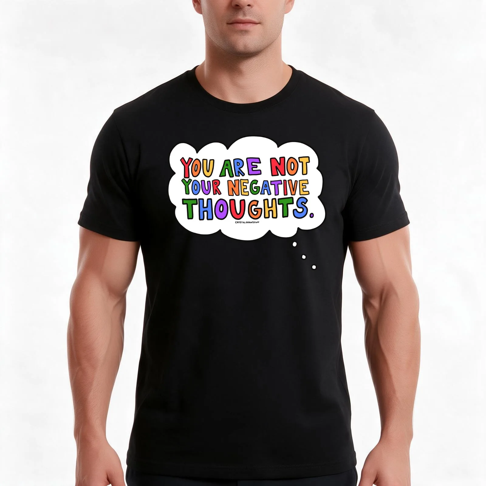 You Are Not Your Negative Thoughts T-Shirt, Summer Casual Cotton Tee, Oversized Streetwear Tops, Vintage Graphic Print