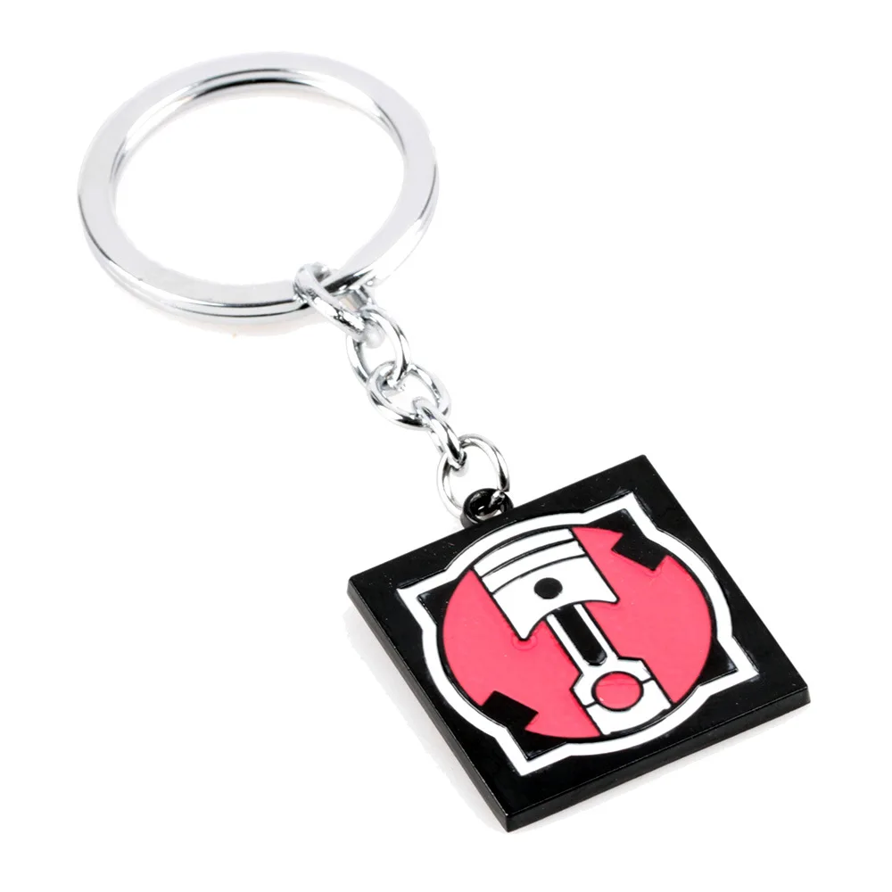 Rainbow 6 Six Siege Enamel Keychain for Men Women Operator MOZZIE GRIDLOCK Key Ring Key Holder Porte Clef Collectible Jewelry