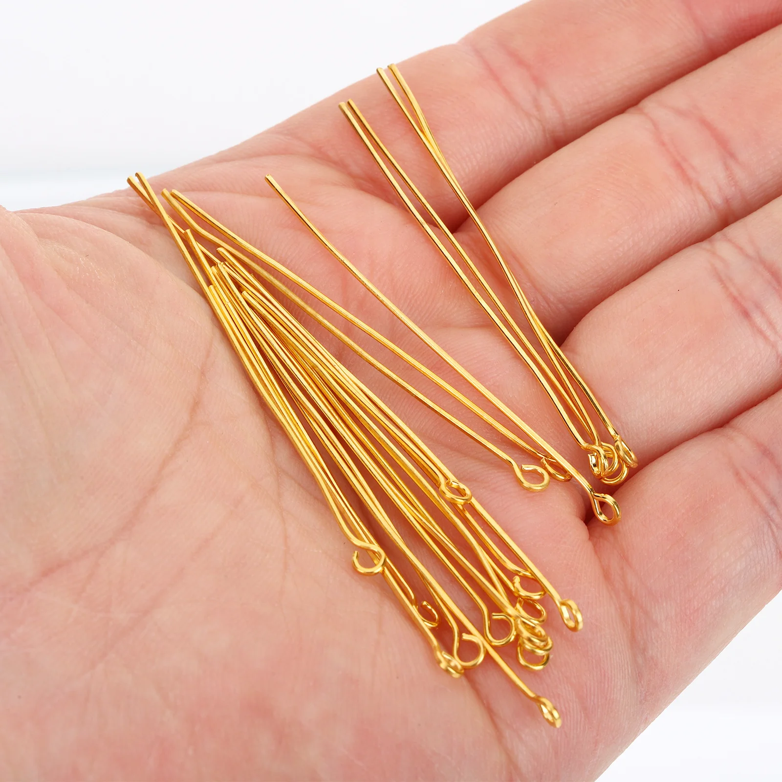 500pcs Head For Jewelry Eye Pin Jewelry Making Metal Eye Pin With End Beaded Links Dangles Connector Supplies