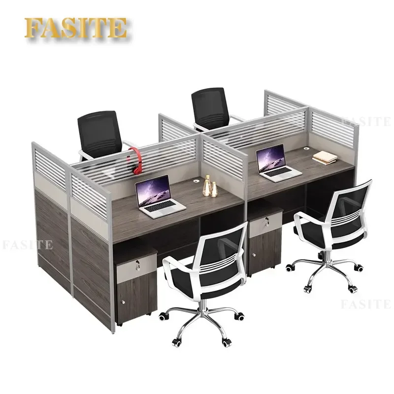 For Computer Staff Table Simple Modern 246 Single Seat Screen Card Office Desk Financial Desk and Chair Combination