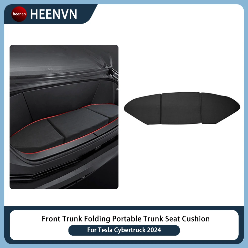 For Tesla Cybertruck 2024 2025 Frunk Seat Cushion Front Trunk Folding Portable Trunk Cushion Black Car Interior Accessories