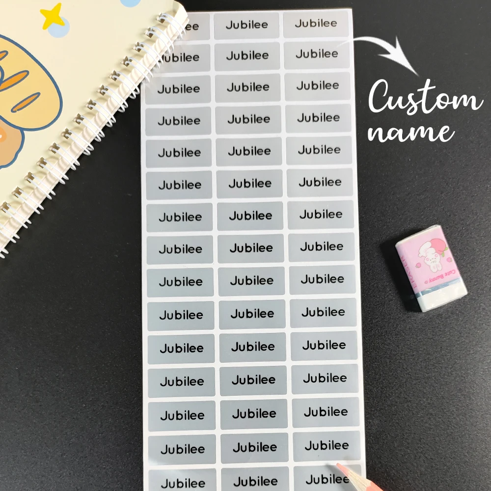 60pcs/120pcs/180pcs/240pcs Personalization Custom Text Name Labels Customize Name Sticker Waterproof Personalized First Name Tag