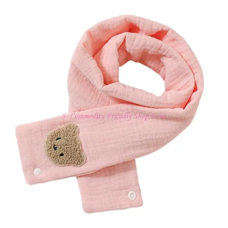 85AE وشاح دافئ للأطفال نمط الدب الكرتوني طويل كاتم للصوت مقاوم للرياح منديل يومي لتدفئة الرقبة للنشاط في الهواء الطلق #5