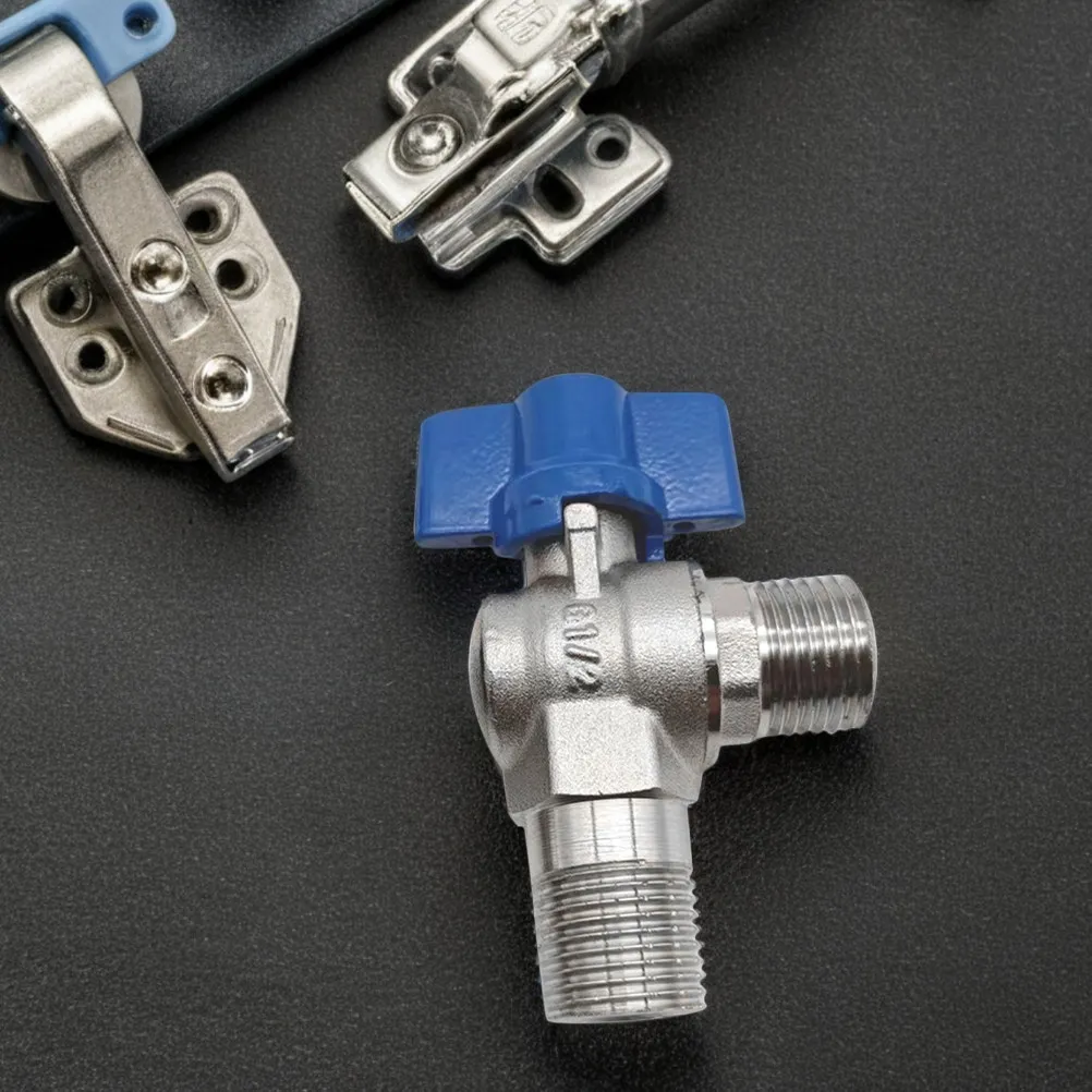 2Pcs Brass Pex-A Ball Valve Hot Cold Water High Flow Threaded Triangle Valve Red Blue Handles Water Shut Off Ball Valvevalve