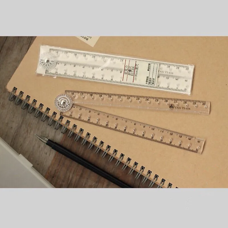 Transparent Acrylic Folding Ruler 30cm - Flexible Straight Edge Measuring Tool for Students & Office Use (Multi-Purpose Scale)