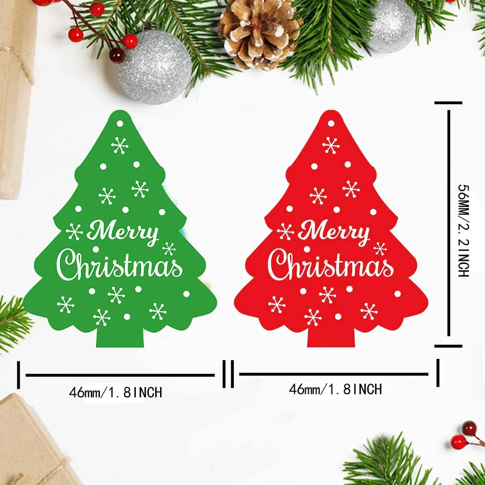 60Pcs Christmas Envelope Seal Stickers 2.2inch Christmas Tree Labels Merry Christmas Stickers for Gift Invitation Party Favor