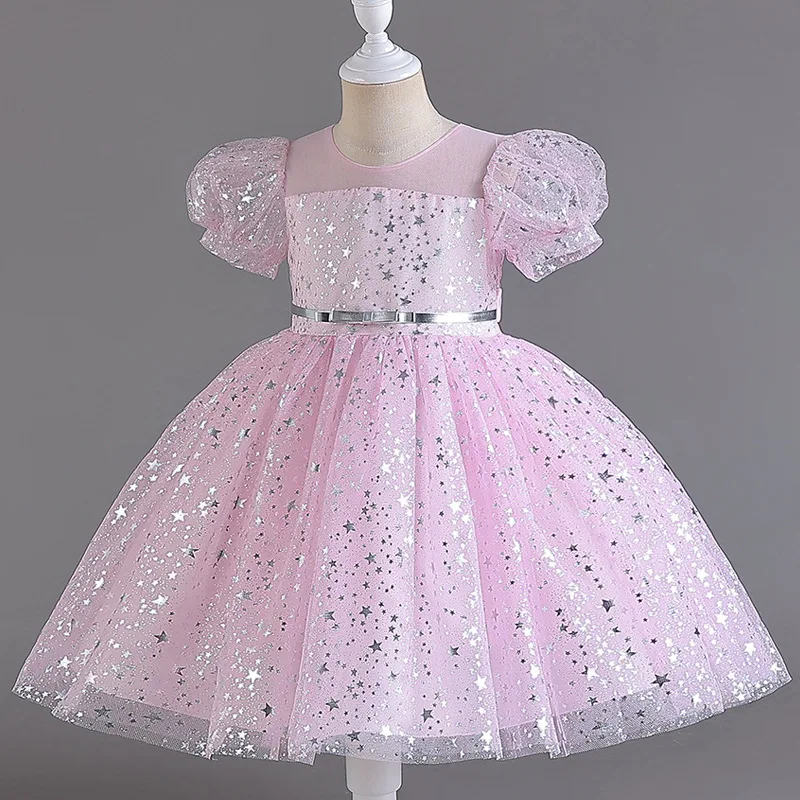 Robe d'anniversaire en tulle bleu pour tout-petits, carnaval, reconstitution historique, soirée, princesse, robe de demoiselle d'honneur, enfants de 1 à 8 ans, été