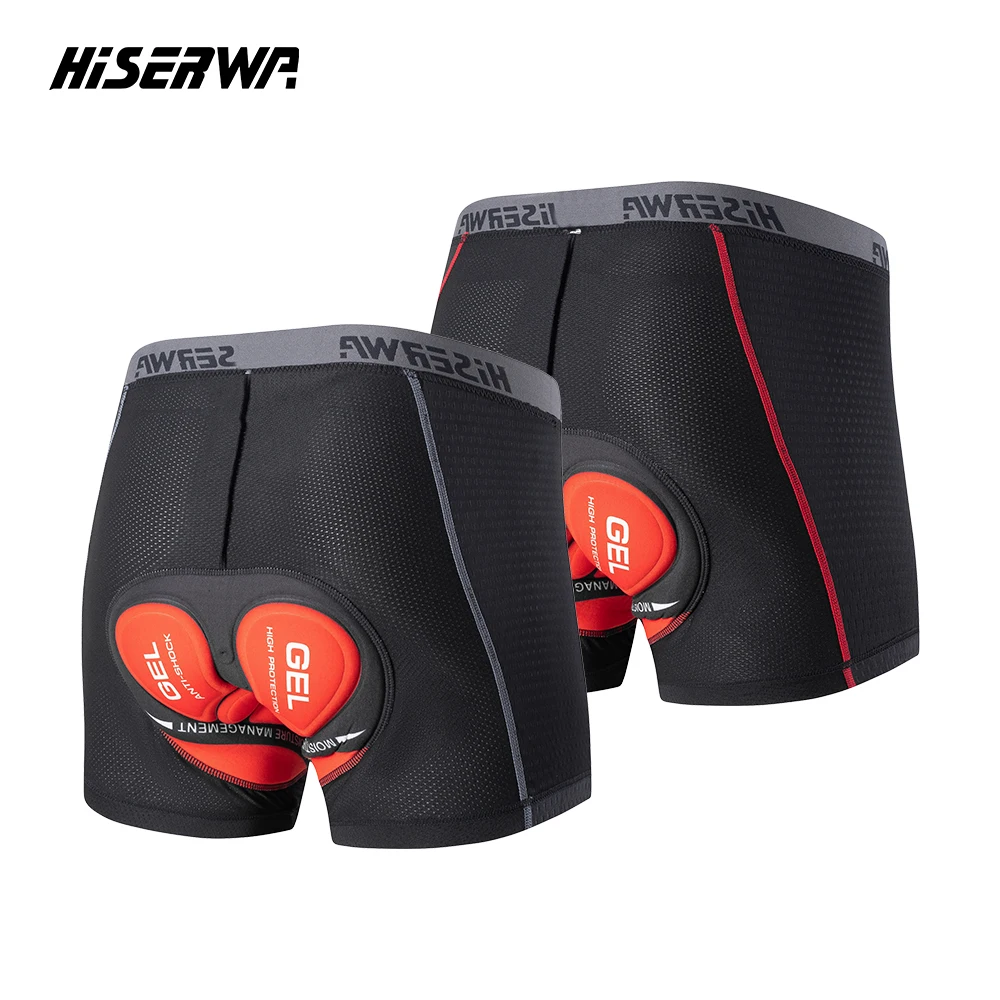 

HISERWA Cycling Undershort for Men 3D Gel Padded Bike Bicycle Shorts Cycle Biking Riding Undershorts MTB Mountain Brief