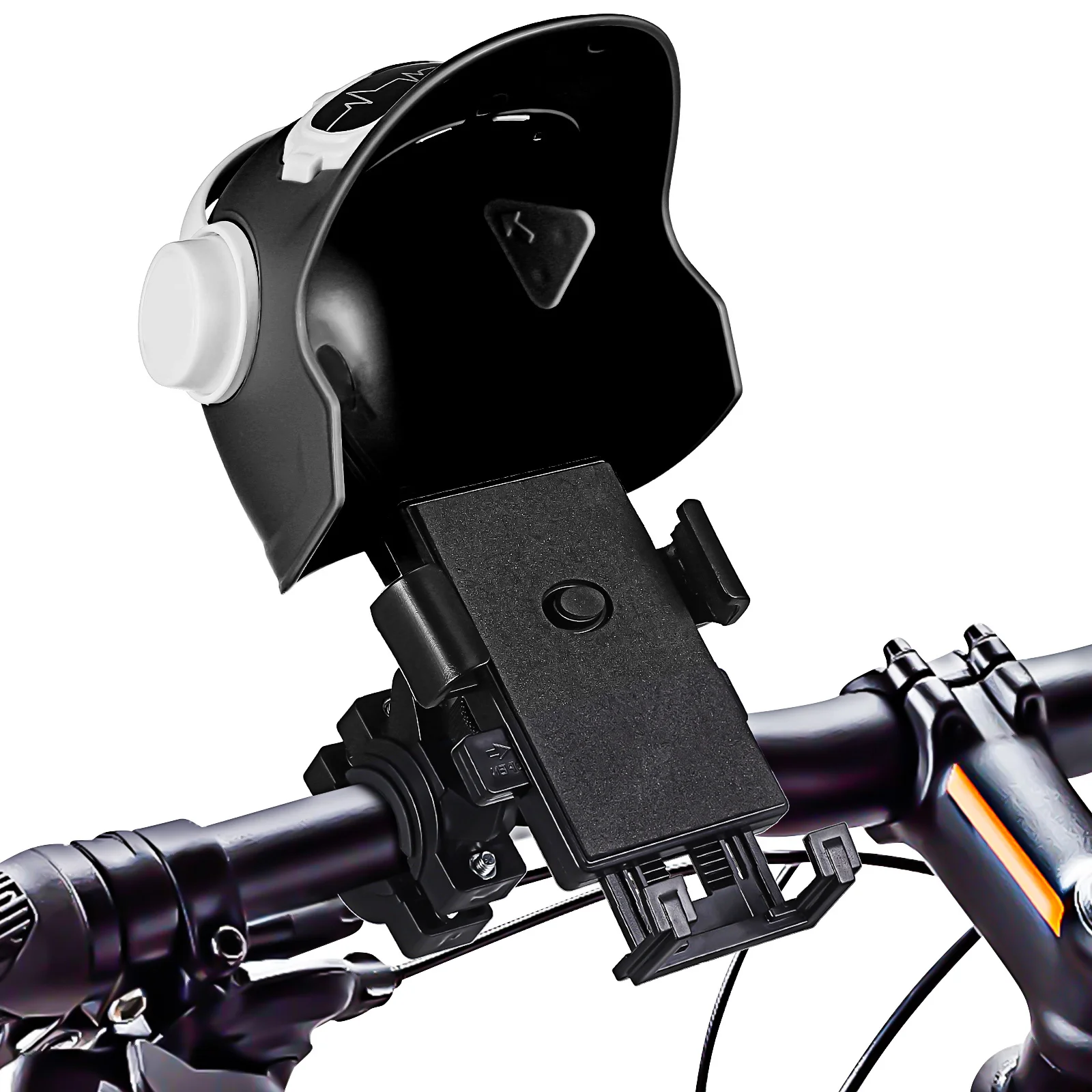

Bike Phone Holder Motorcycle Handlebar Mount Stand With Sunshade Shield For Navigation Riding Waterproof Protection