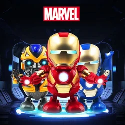 Disney Iron Man Music Dance Robot Toys LED Action Anime Figure Spiderman luminoso modello interattivo bambini bambini regali di compleanno