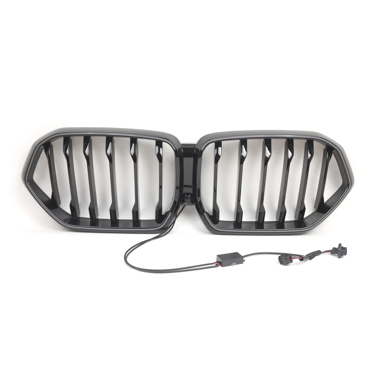

For BMW X6 G06 2019-2023 Front Kidney Grille Racing Grill Single Slat Style Car Upper Bumper Hood Mesh Grid With LED Light Lamp