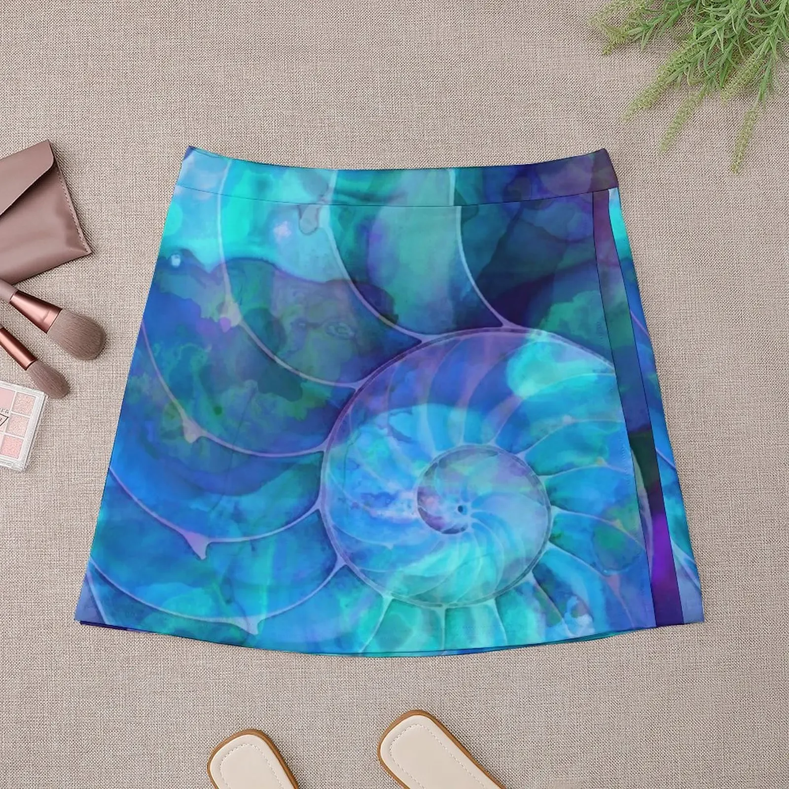 Blauer Nautilus Shell von Sharon Cummings Minirock Kurze Röcke Röcke für Damen 2025