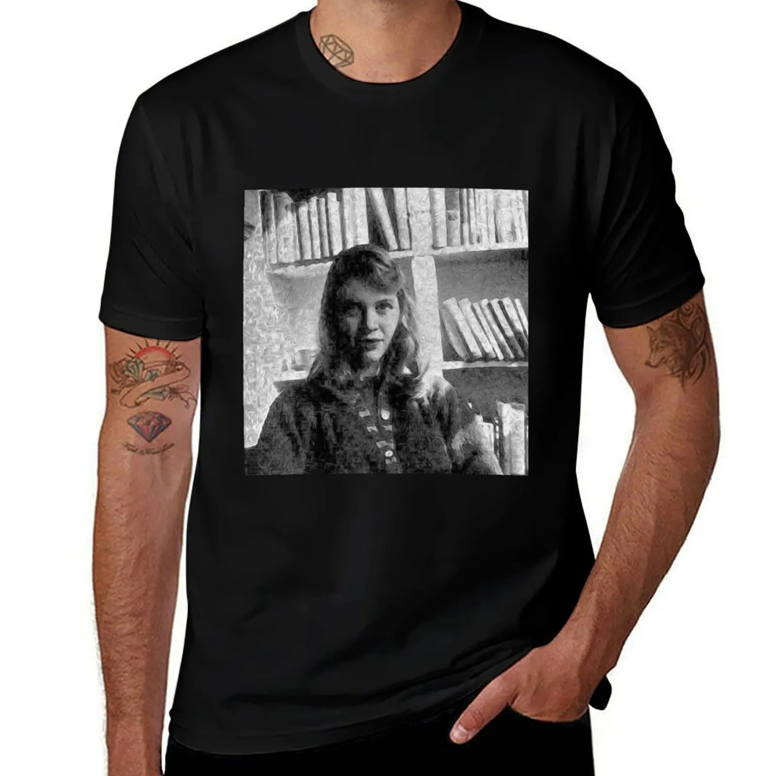 Sylvia Plath - #2 of #7 in a series T-Shirt Simple Line Art Print Tee T-Shirt