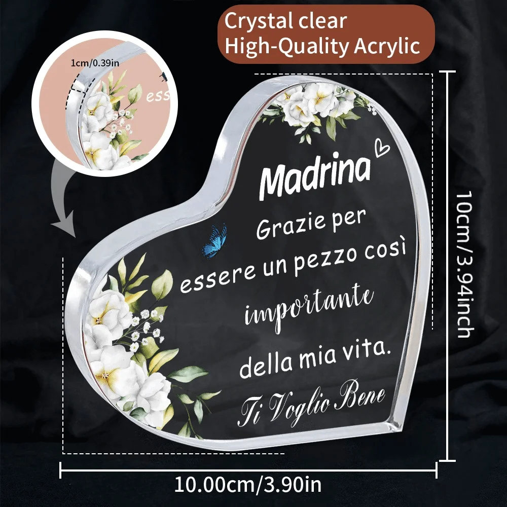 Regalo de acrílico de 3.94x3.94 pulgadas para madrina, bautizo, cumpleaños, ¿serás mi madrina?, recuerdo para baby shower