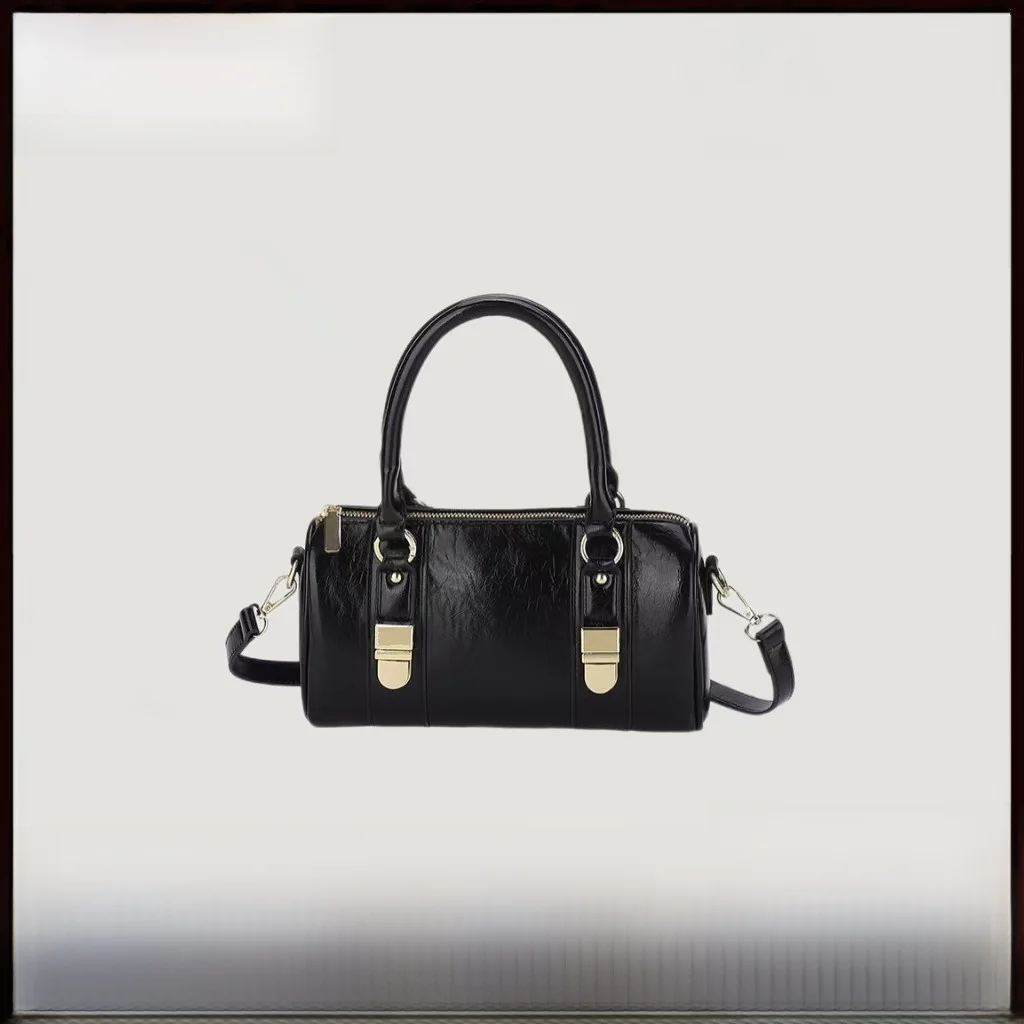 

Korean Sle Commuter Women's Handbag 2025 New Faion Single oulder Crossbody Bag Retro Handle Small round Cylindrical Bag