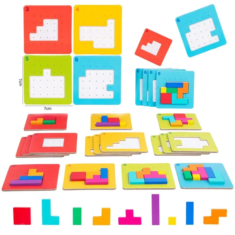 Juego de rompecabezas interactivo de escritorio 3D para dos personas de 3 a 6 años, juguetes de matemáticas Tangram, tablero de bloques de construcción, juego con forma de Color para niños, regalos